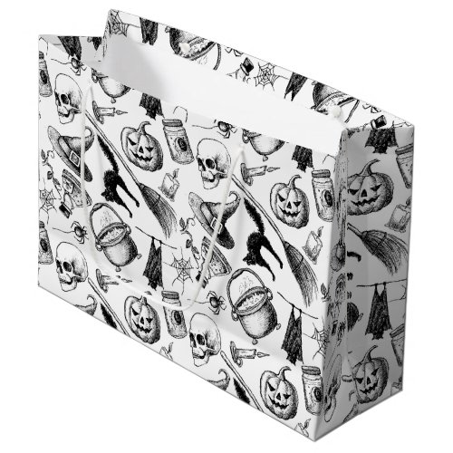 Skulls Pumpkins Broomsticks Bats Halloween Large Gift Bag