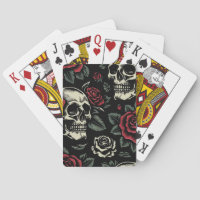 Skulls & Red Roses Gothic Floral