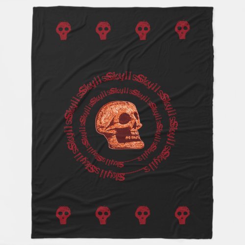 Skulls RedWhite Fleece Blanket
