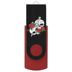 Skulls, Roses and Dagger Flash Drive