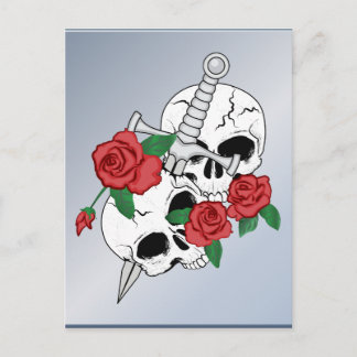 Skulls, Roses and Dagger Postcard