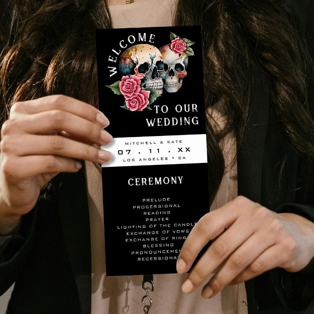 Skulls & Roses Black Wedding Program (Skulls & Roses Black Wedding Program
)