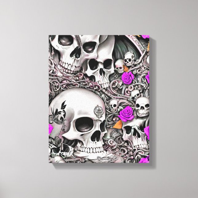 Skulls & Roses Canvas Print (Front)