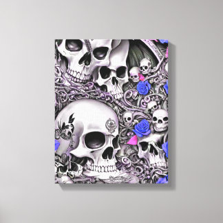 Skulls & Roses Canvas Print