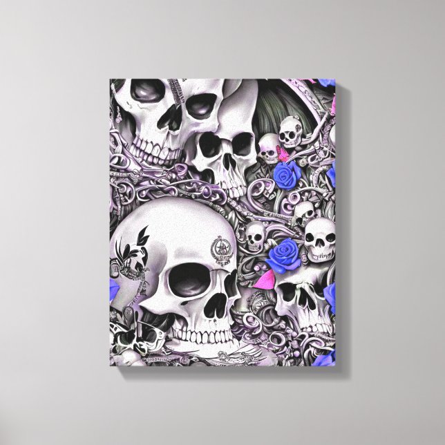 Skulls & Roses Canvas Print (Front)