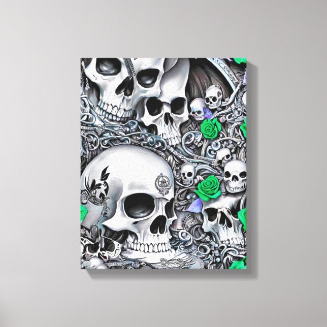 Skulls & Roses Canvas Print (Front)