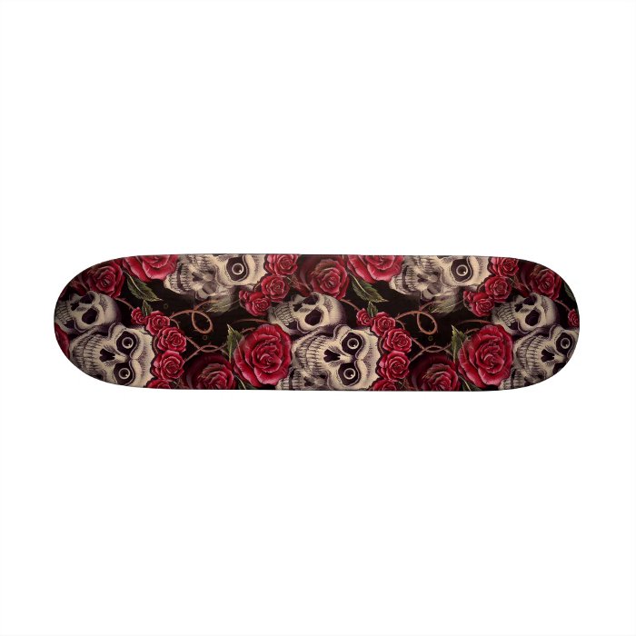 Skulls & Roses Custom Skate Board