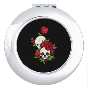 Skulls Roses Día de Muertos Compact Mirror