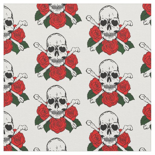 Skulls roses fabric