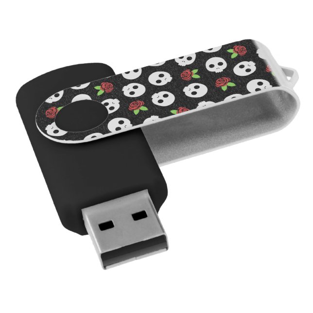 Skulls & Roses Flash Drive (Angled)