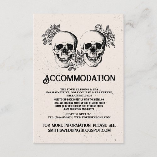 Skulls Roses Mr  Mrs Accommodation Wedding Cards