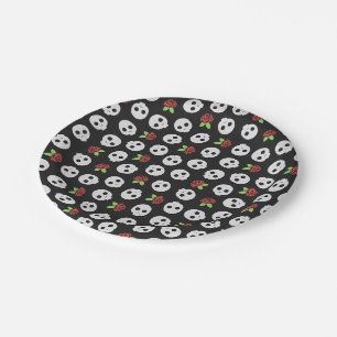 Skulls & Roses Paper Plates