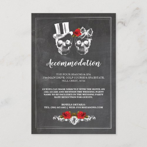 Skulls Roses Rustic Accommodation Wedding Cards