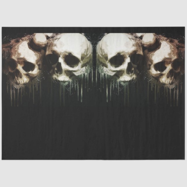 Skulls Rustic 16-2 Decoupage Tissue Paper (Front)