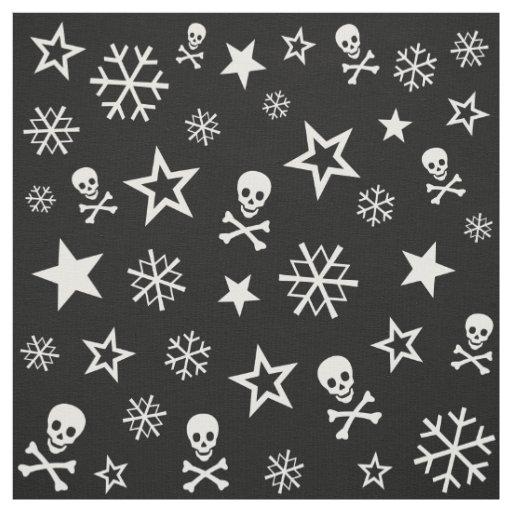+{ Skulls & Snowflakes }+ Fabric