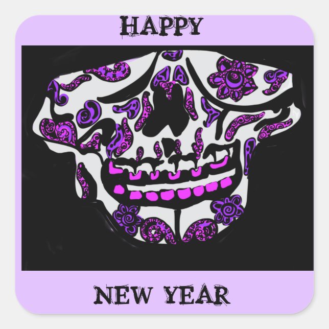 SKULLS SQUARE STICKER (Front)