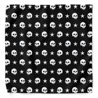 Skulls + Stars in Black & White Bandana