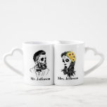 Skulls Sunflowers Couple Newlyweds Lover's Coffee Mug Set<br><div class="desc">Add names to the design. For additional customization (font color,  font style,  background),  click on personalize,  scroll down and click on the link "click to customize further". ** Please see the full collection for matching Items available**</div>