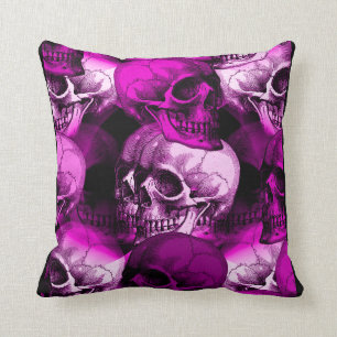 skulls throw pillow