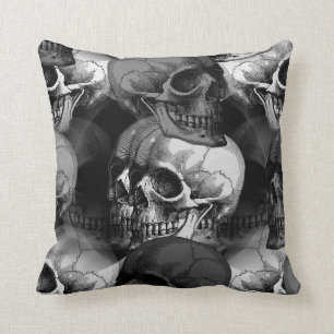 skulls throw pillow