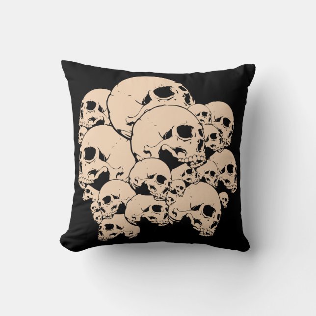 Skulls Throw Pillow (Front)