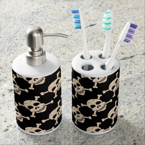Skulls Toothbrush Holder & Soap Dispenser