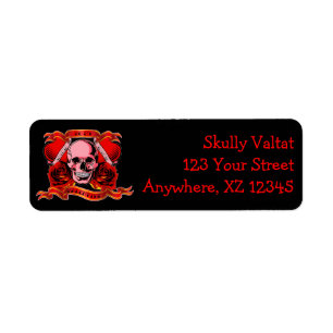 Skulls Valentine Label