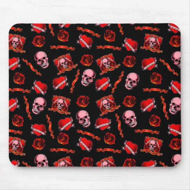 Skulls Valentine Mouse Pad (Front)