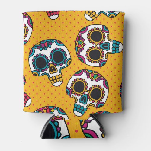 Skulls vintage latino_american style can cooler