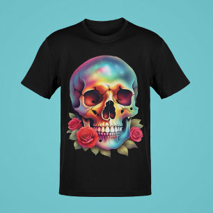 Skulls w/Snakes or Roses Color Art Collection T-Shirt