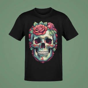 Skulls w/Snakes or Roses Color Art Collection T-Shirt