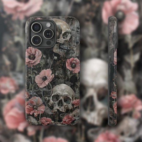 Skulls  Wildflowers iPhone 15 Pro Max Case
