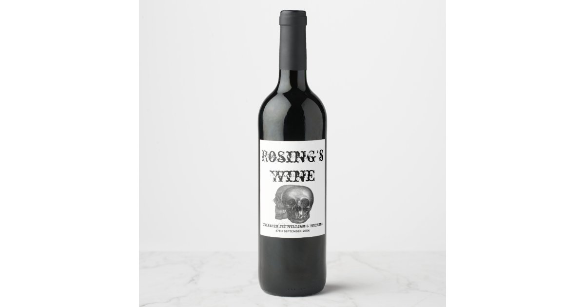 Skulls Wine Label | Zazzle