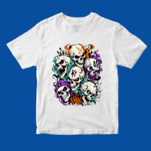 Skulls With Flames Cartoon Graffiti Art Style