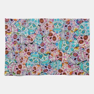 Skulls with Flowers Kitchen Towel