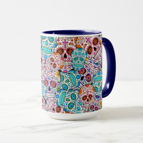 Skulls with Flowers Mug