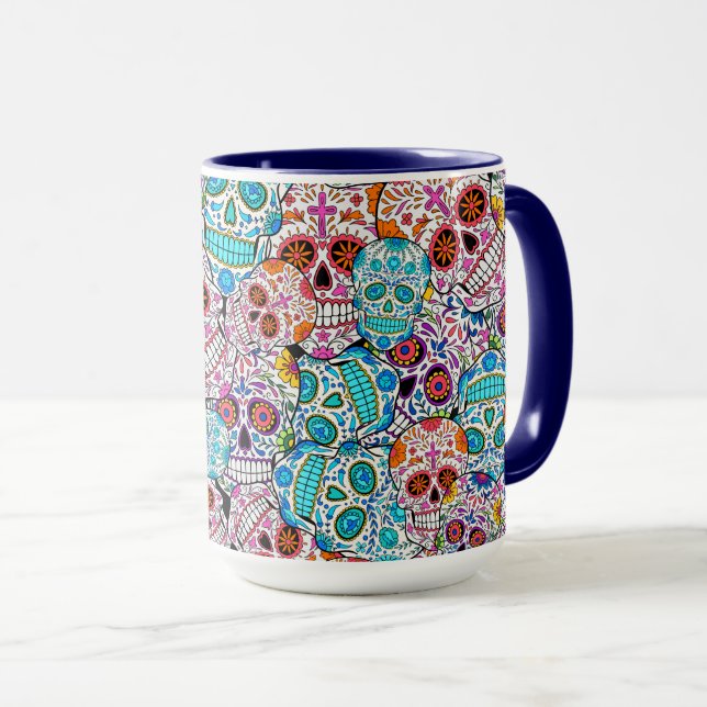 Skulls with Flowers Mug (Front Right)