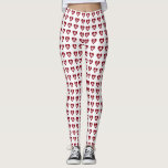 Skulls with Red Hearts Pattern Halloween Leggings<br><div class="desc">Celebrate Halloween with this unique and modern Halloween leggings featuring white skulls with red hearts.</div>