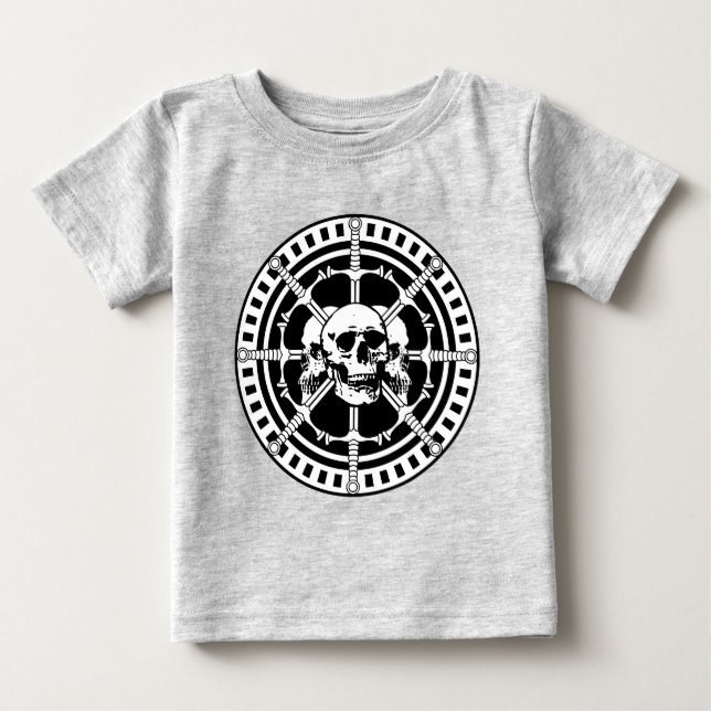 Skulls with Swords Baby T-Shirt (Front)