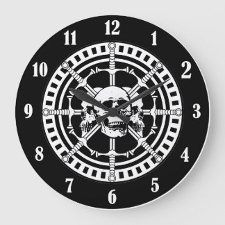 Skulls with Swords Large Clock