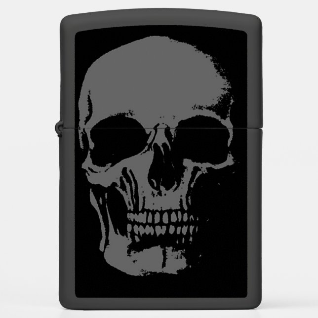Skully 2 (grayscale) zippo lighter (Front)