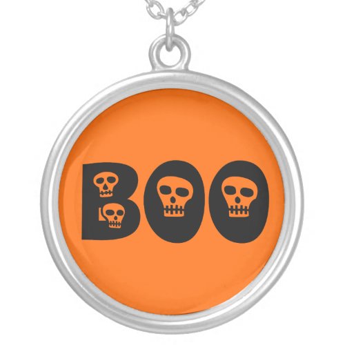 Skully Boo Silver Plated Necklace