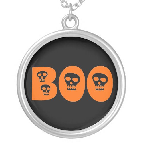 Skully Boo Silver Plated Necklace