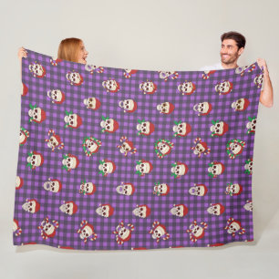 Skully Claus Plaid Fleece Blanket