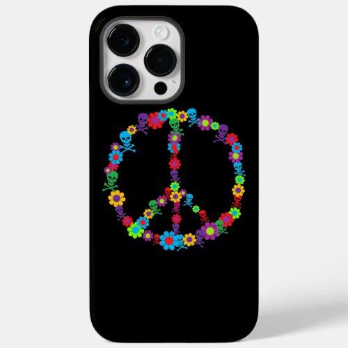 Skully Flower Power Peace Sign Case_Mate iPhone 14 Pro Max Case