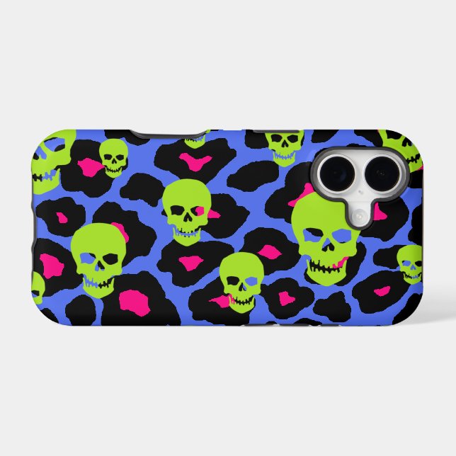Skully Mod Leopard iPhone Case (Back Horizontal)