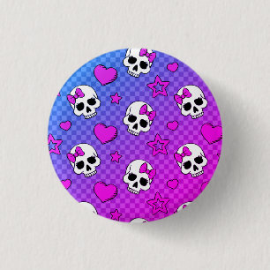 Skully Pop Kawaii Button