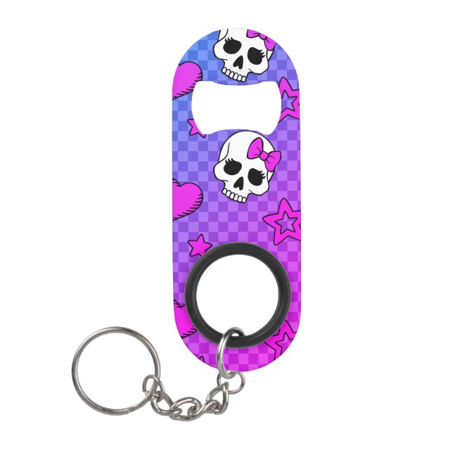Skully Pop Kawaii Keychain Bottle Opener (Front)