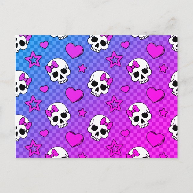 Skully Pop Kawaii Postcard (Front)