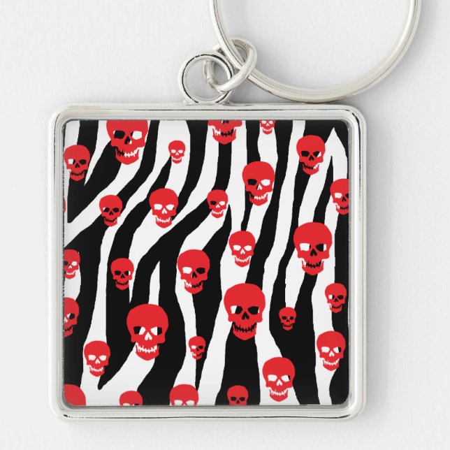 Skully Pop Zebra Keychain (Front)